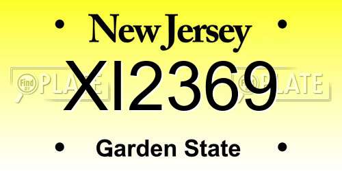 XI2369 New Jersey License Plate