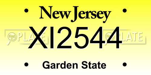 XI2544 New Jersey License Plate