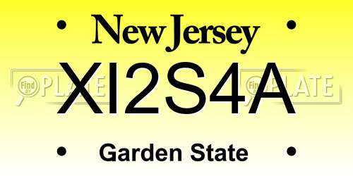 XI2S4A New Jersey License Plate