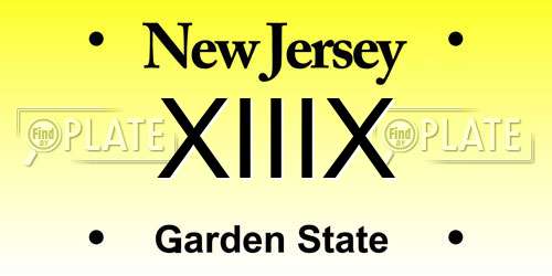 XIIIX New Jersey License Plate