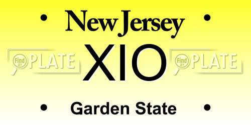 XIO New Jersey License Plate