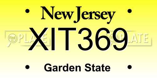 XIT369 New Jersey License Plate