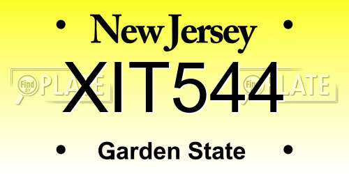 XIT544 New Jersey License Plate