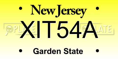 XIT54A New Jersey License Plate