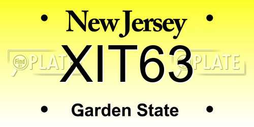 XIT63 New Jersey License Plate