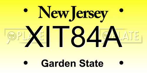 XIT84A New Jersey License Plate