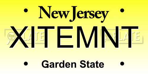 XITEMNT New Jersey License Plate