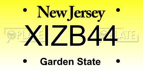 XIZB44 New Jersey License Plate