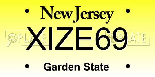 XIZE69 New Jersey License Plate