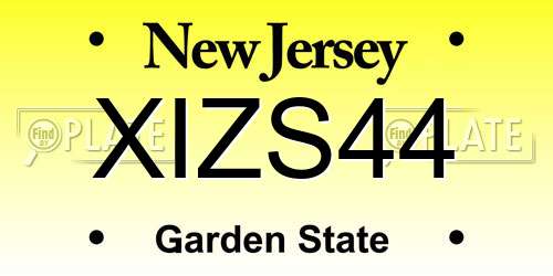 XIZS44 New Jersey License Plate