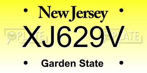 XJ629V New Jersey License Plate