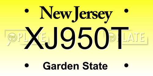 XJ950T New Jersey License Plate