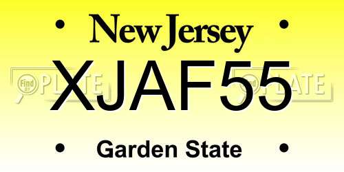 XJAF55 New Jersey License Plate