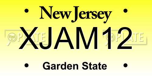 XJAM12 New Jersey License Plate