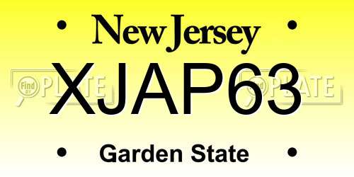 XJAP63 New Jersey License Plate