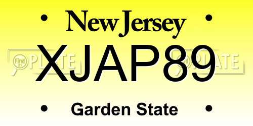 XJAP89 New Jersey License Plate