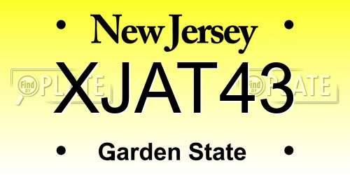 XJAT43 New Jersey License Plate
