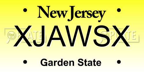 XJAWSX New Jersey License Plate