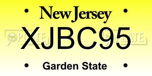 XJBC95 New Jersey License Plate