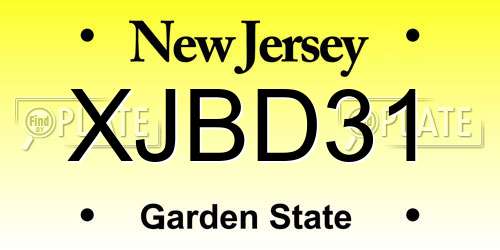 XJBD31 New Jersey License Plate