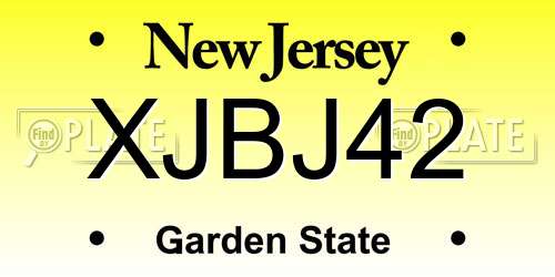 XJBJ42 New Jersey License Plate