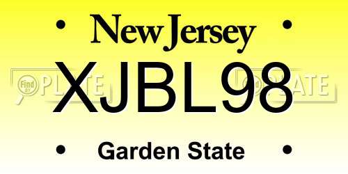 XJBL98 New Jersey License Plate