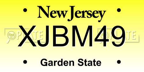 XJBM49 New Jersey License Plate