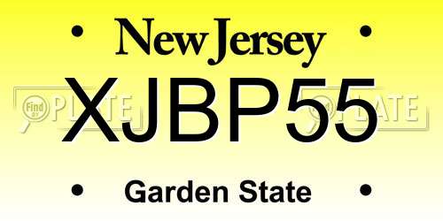 XJBP55 New Jersey License Plate