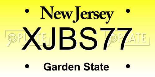 XJBS77 New Jersey License Plate