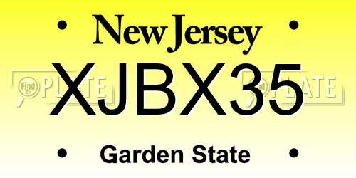XJBX35 New Jersey License Plate