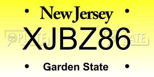 XJBZ86 New Jersey License Plate