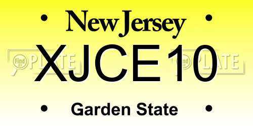 XJCE10 New Jersey License Plate