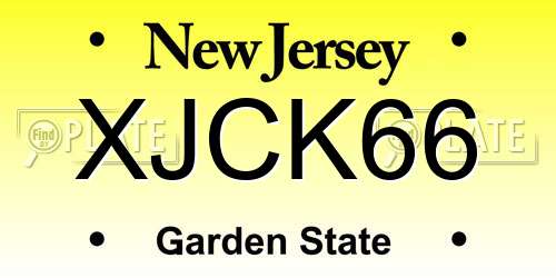 XJCK66 New Jersey License Plate