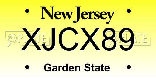 XJCX89 New Jersey License Plate