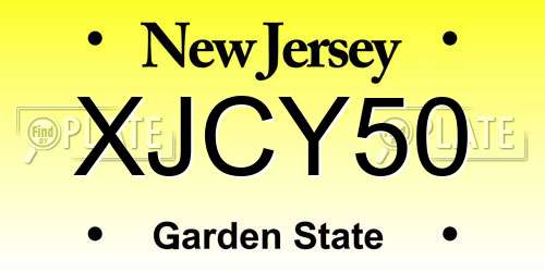 XJCY50 New Jersey License Plate