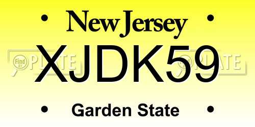 XJDK59 New Jersey License Plate