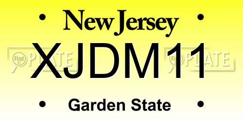 XJDM11 New Jersey License Plate