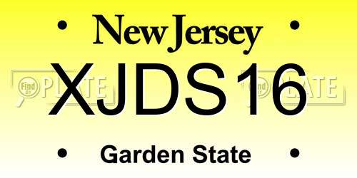 XJDS16 New Jersey License Plate