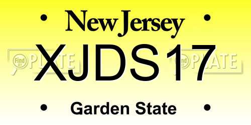 XJDS17 New Jersey License Plate