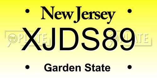 XJDS89 New Jersey License Plate