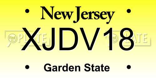 XJDV18 New Jersey License Plate