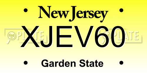 XJEV60 New Jersey License Plate
