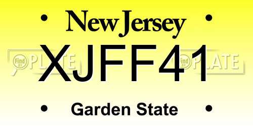XJFF41 New Jersey License Plate