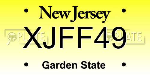 XJFF49 New Jersey License Plate