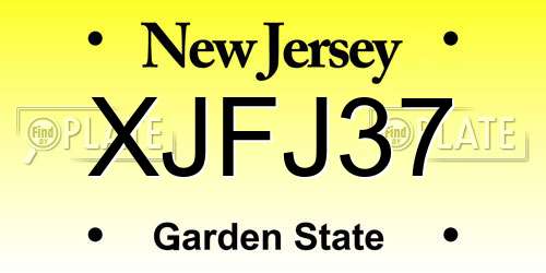 XJFJ37 New Jersey License Plate