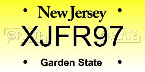 XJFR97 New Jersey License Plate