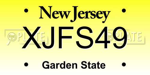 XJFS49 New Jersey License Plate