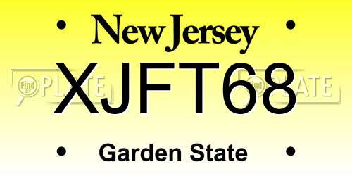 XJFT68 New Jersey License Plate