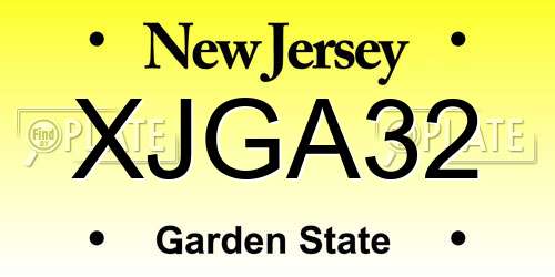 XJGA32 New Jersey License Plate