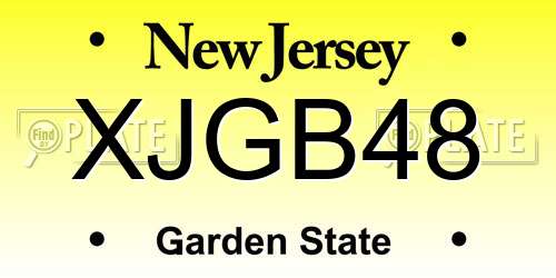 XJGB48 New Jersey License Plate